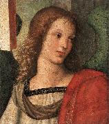 RAFFAELLO Sanzio Angel fragment of the Baronci Altarpiece painting